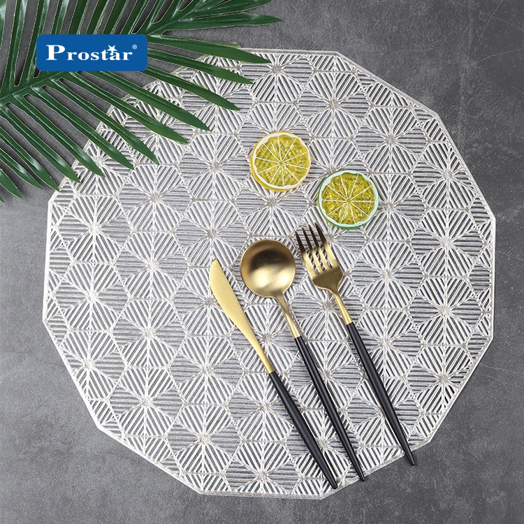 Оптовая продажа, новые продукты, Золотой и Серебряный зеленый круглый коврик из ПВХ в форме листа