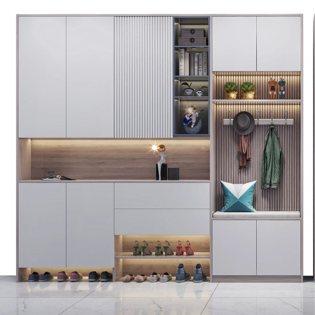 Customizable Modern Design shoe rack cabinet tall shoe cabinet closed shoe rack