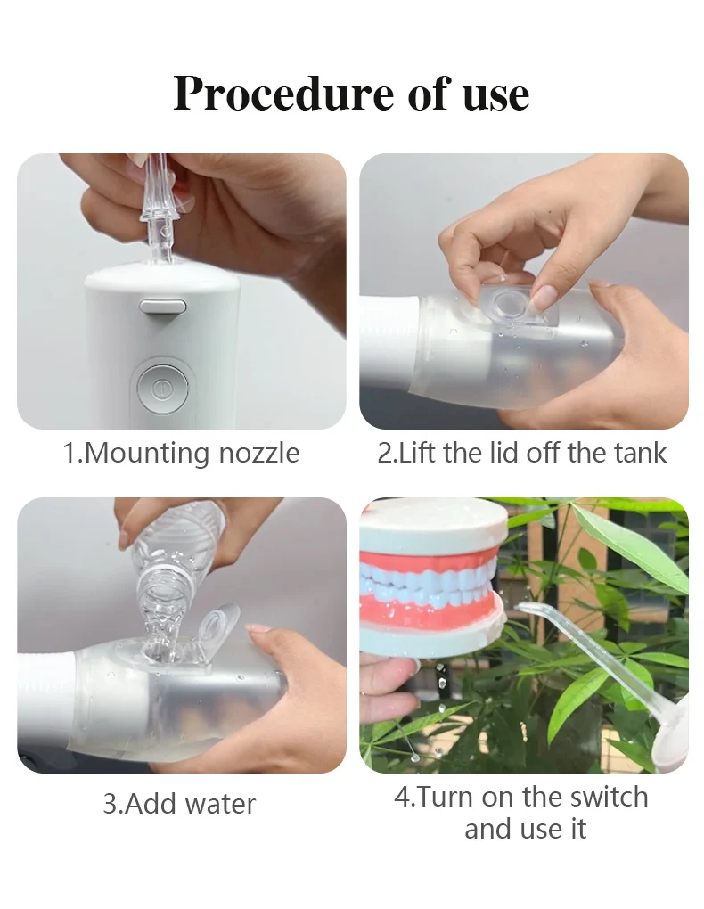 Wholesale Electric water Flosser Waterproof ipx7 Rechargeable Oral Irrigator Professional Teeth Cleaning Water Jet USB Household