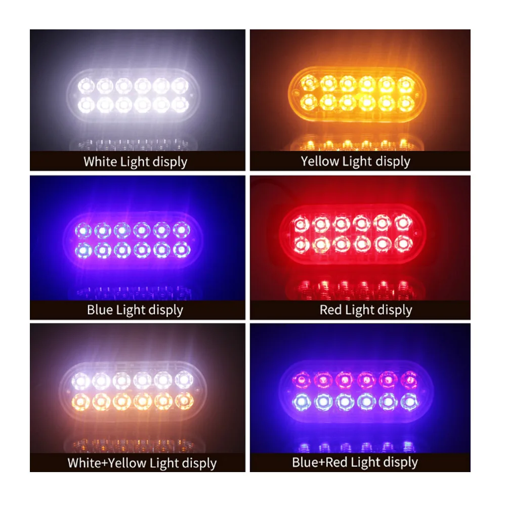 IP67 Blue Red Emergency Strobe Flashing Grille 24V Warning Led Light