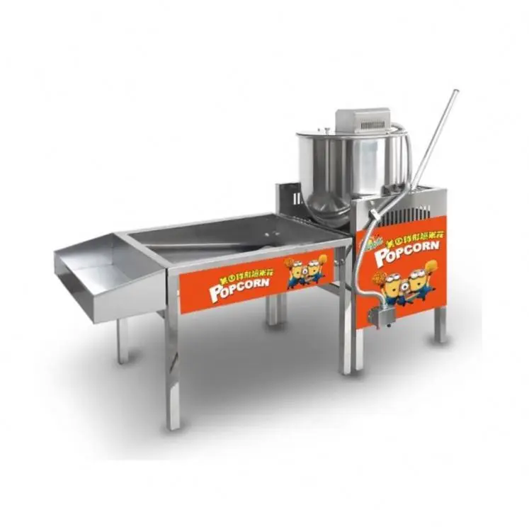 Industrial Gourmet Popcorn Making Machine Commercial Automatic Gas Popcorn Machine with trolley