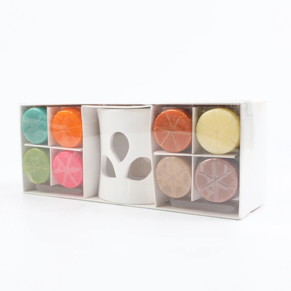 Manufacture Scented  Wax Melts Candle with Ceramic Wax Warmer Jar for Home Fragrance Gift Set