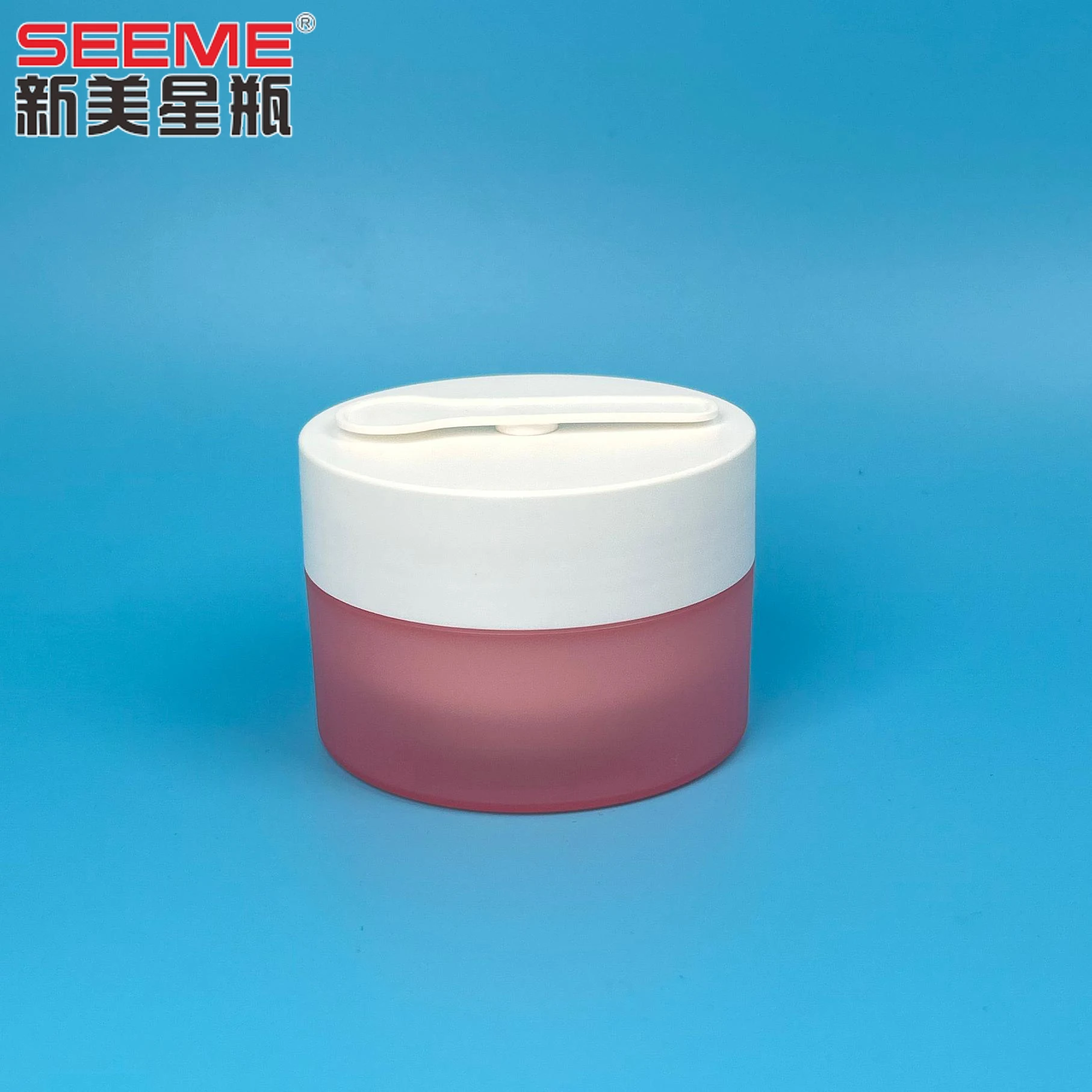 100ml plastic  PP double wall  cleansing cream jar with spoon