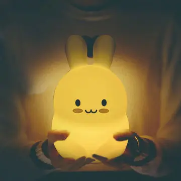 Children Bunny Tap Control Cute 3D Rabbit Shape Silicone Lamp Baby Colorful Sleeping Lighting Touch Night Light for Kids