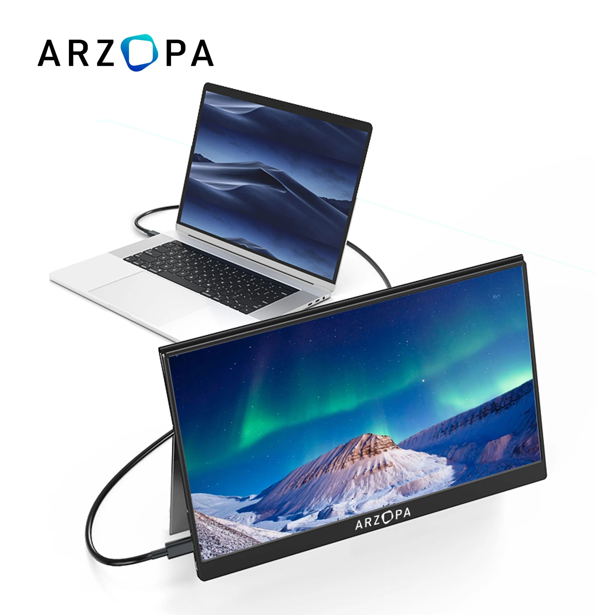 Arzopa 1080P Dual Triple LCD Screen Extender 15.6 Laptop USB Type C Portable Monitor for PS4 PS5 Switch
