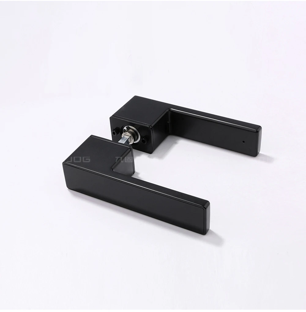 JOG Hardware Factory OEM Modern Simple Design Interior Wooden Door Bedroom Minimalist Door Handle Set Magnetic Lock