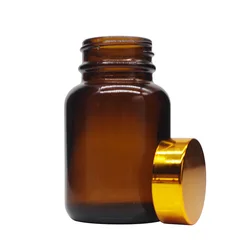 Wholesale 60ml 75ml 100ml 150ml Glass Medicine Bottles Amber Glass Pill Vitamin Capsule Bottle