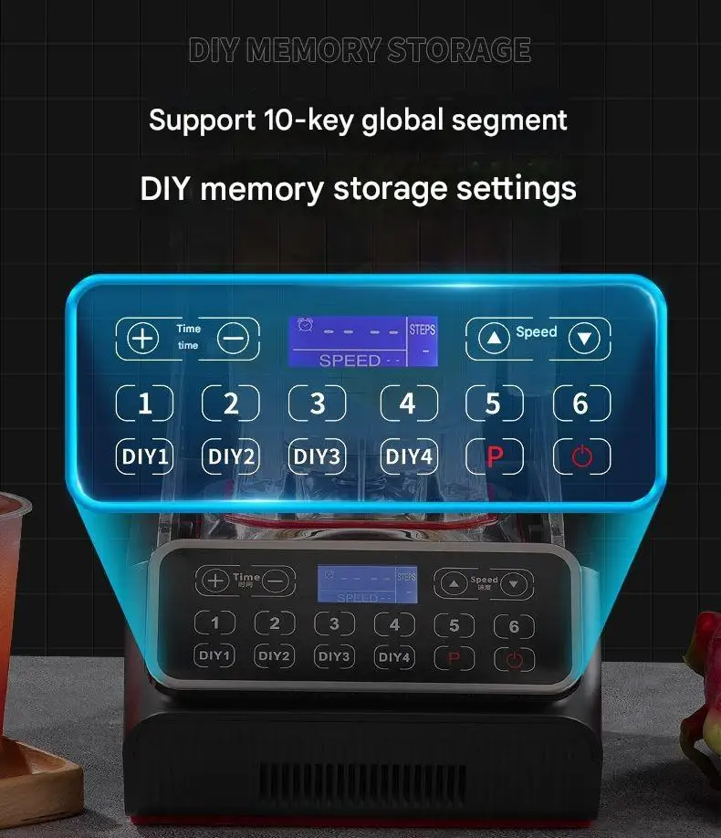 New Smoothie Mixer Professional 1800 Watt Commercial Blender Machine With Brushless DC Motor 2000ML Blender