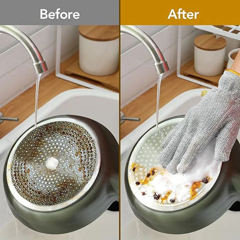 Esun Multipurpose Non-Scratch Metal Wire Household Cleaning Gloves Wet and Dry Use