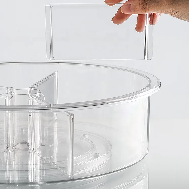 Customized Multi-use Plastic Kitchen Spice Grain Storage Organizer Round Rotating Turntable Lazy Susan