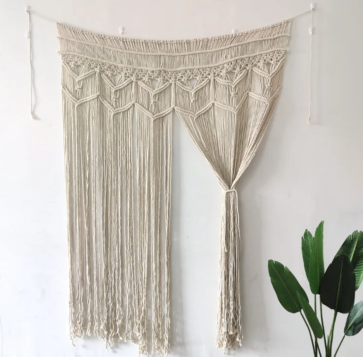 Wholesales Handmade Wall Hanging Curtain Art Creative Indoor Bohemian Macrame Woven Wall Hanging Tapestry For Home