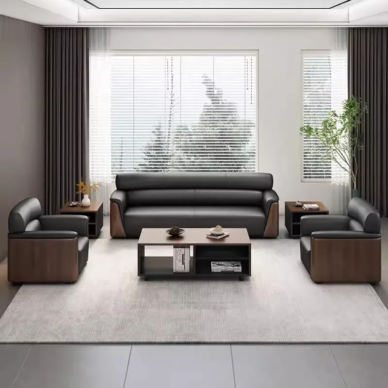 Factory direct sales office sofa modern simple and comfortable three people to negotiate reception business meeting office sofa