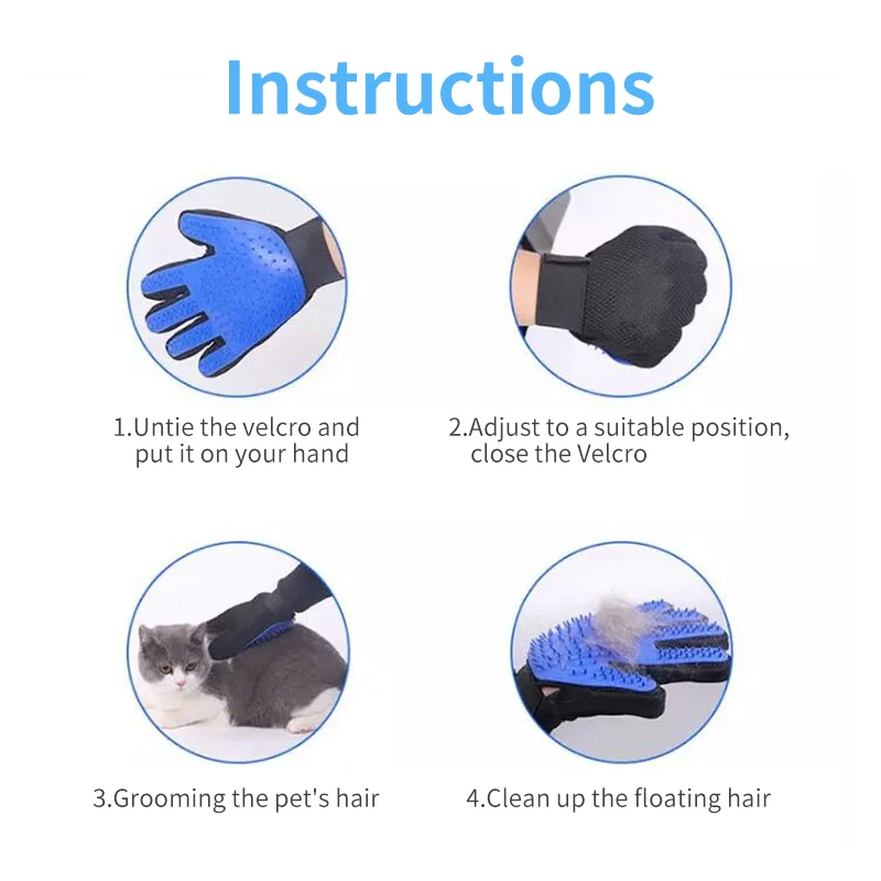 gloves for pets grooming bath deshedding brush tool clean supplies custom gentle five fingers hair removal glove wholesale