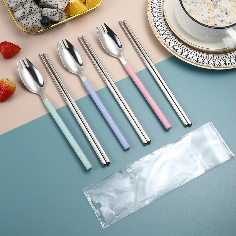 Best-selling Metal Fork and Spoon SUS 410 Cutlery, Fork and Spoon in One Reusable Fork and Spoon