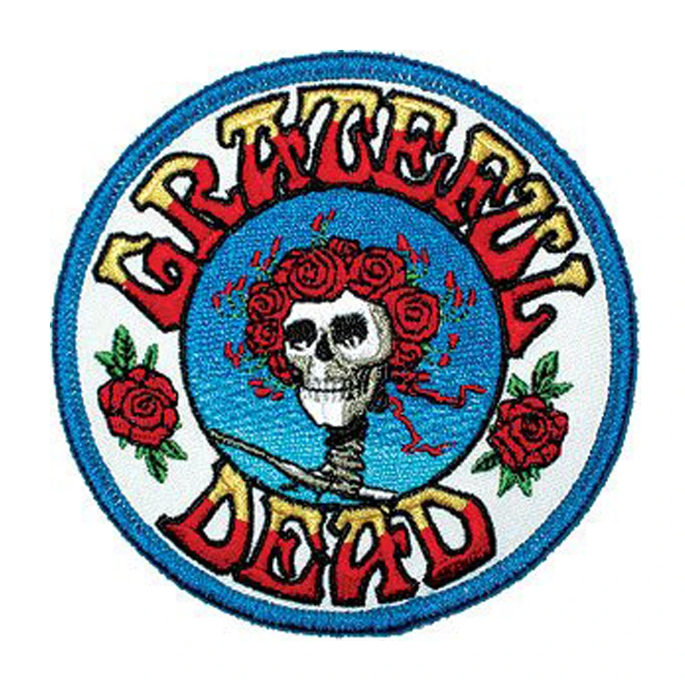 Grateful Dead Embroidered Patch White