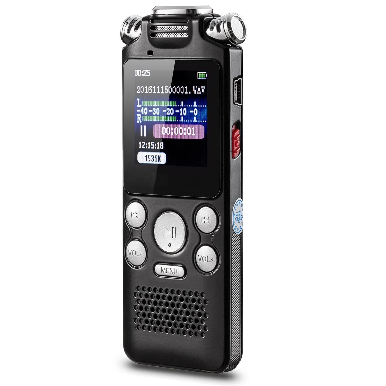 Professional Mini audio recorder VR03 Voice Activated Digital Voice Recorder 3 microphones Noise reduction multi-language menu