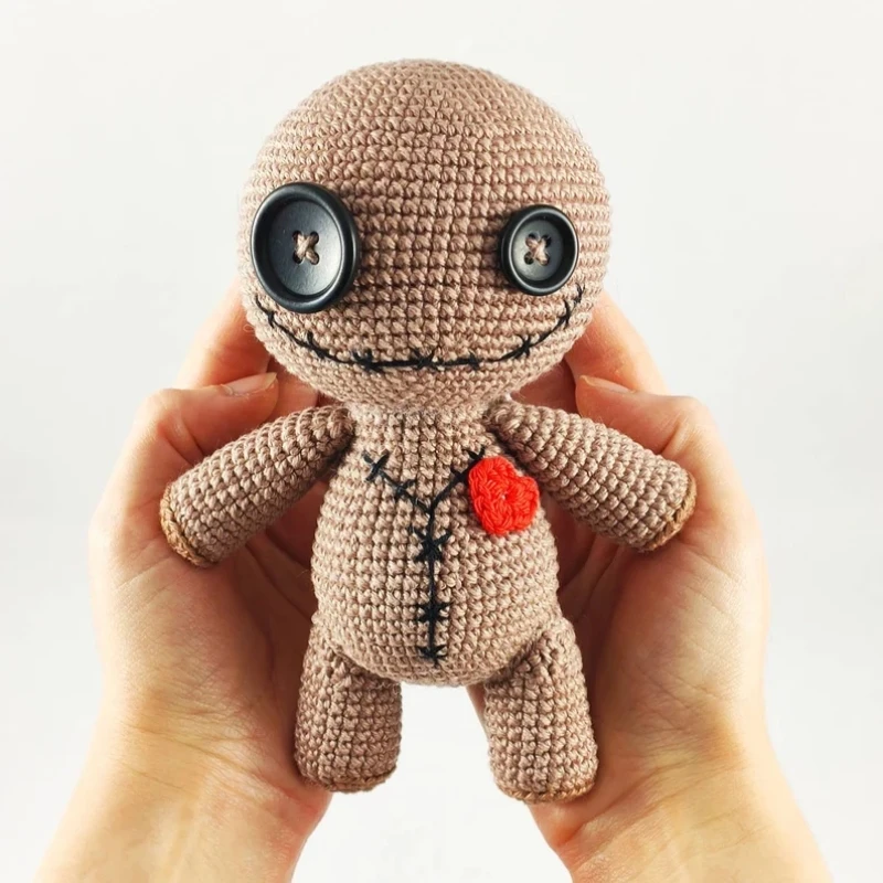 Voodoo Dolls Knitted Crochet Halloween Creepy Amigurumi Toys Handmade Doll for