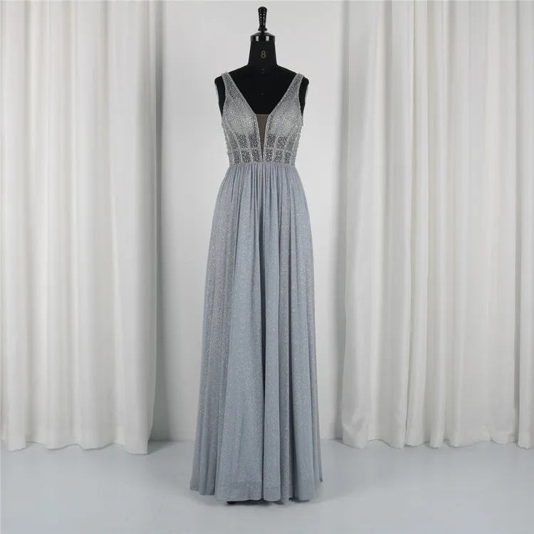 
OEM Wholesale Sexy Bare Back Beading Chiffon Girls Prom Gown Modest Prom Night Dress For Party 