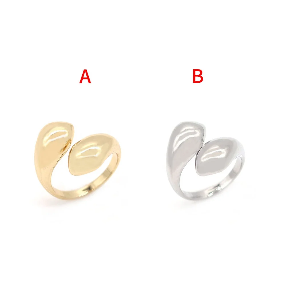 Water Drop Glossy Female Smart Ring 18K Gold Plated Waterdrop Chunky Adjustable Women Rings Fashion Jewelry