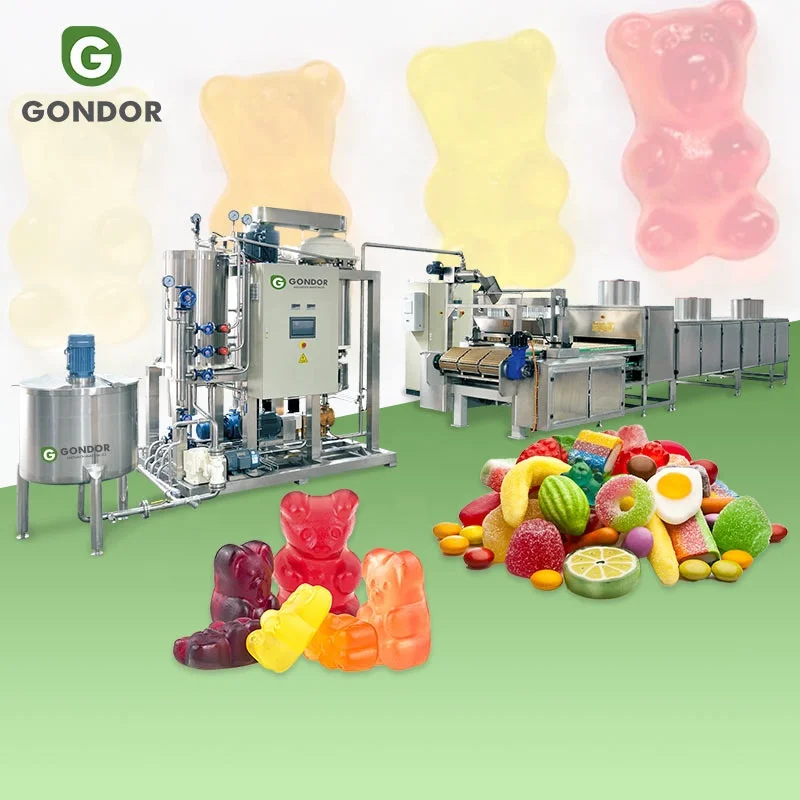 Starch Compound Automatic Gelatin Gelatine Pectin Gummy Bear Soft Candy Make Machine Fudge Pour Bonbons Gelée