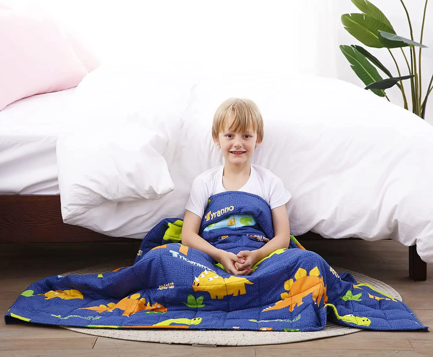 Custom Autism Anxiety printed glass beads Weighted Blanket For Adults and Kids Children