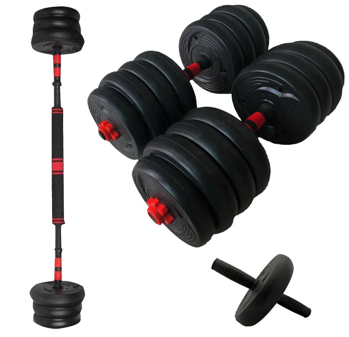 Weights Adjustable Plastic Cement Indoor Fitness Weight Lifting Adjustable Dumbbells 2:1