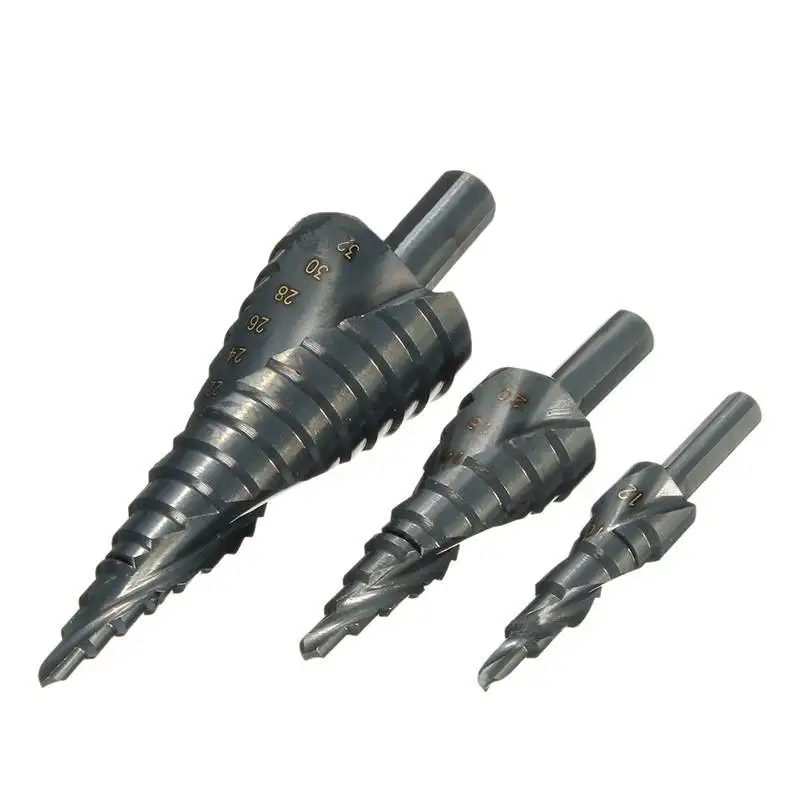 3PCS HSS Cobalt Step Stepped Drill Bit Set