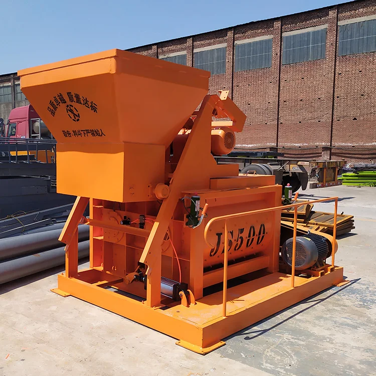 Twin shafts Froced cement mixer concrete with belt transmission concrete mixer with cement hopper