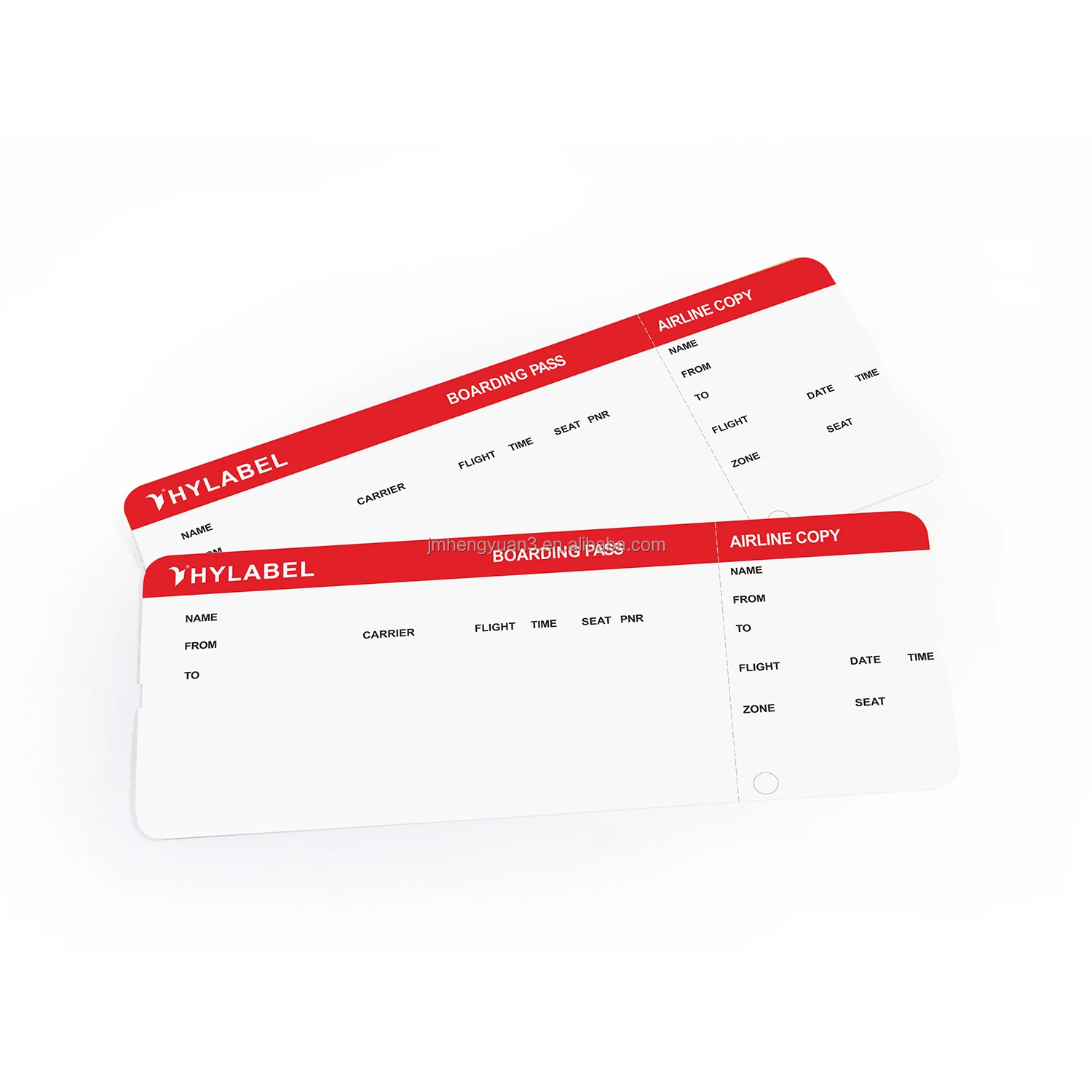 Flight Line Ticket Custom Logo Design Direct Thermal Cardboard Paper Blank Airline Paper Boarding Pass Ticket