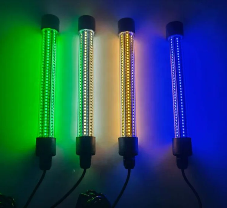 Submersible Fish Finder Underwater Lure Bait Light Night Boat Fishing Attracting Lamp Pool Light 12V 20W 216 LED Tube Light