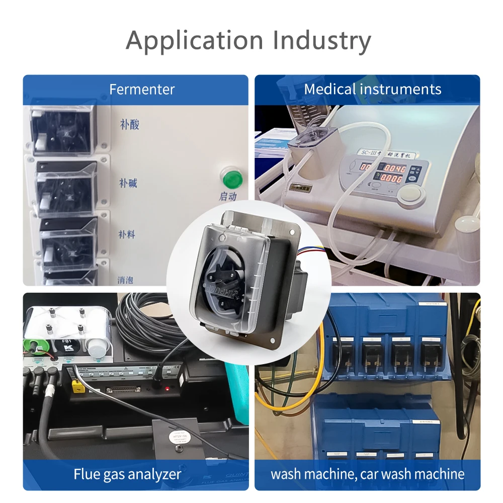 JIHPUMP Small 24V DC Peristaltic Pump with Tygon Tubing for Chemicals Liquid Filling Machine