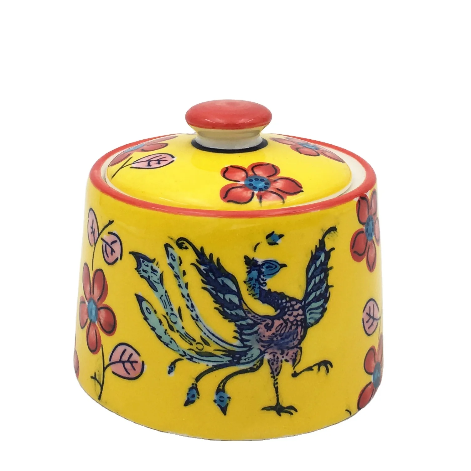 Ceramic Condiments Pot Spice Jar Cup Sugar Pots With Lid