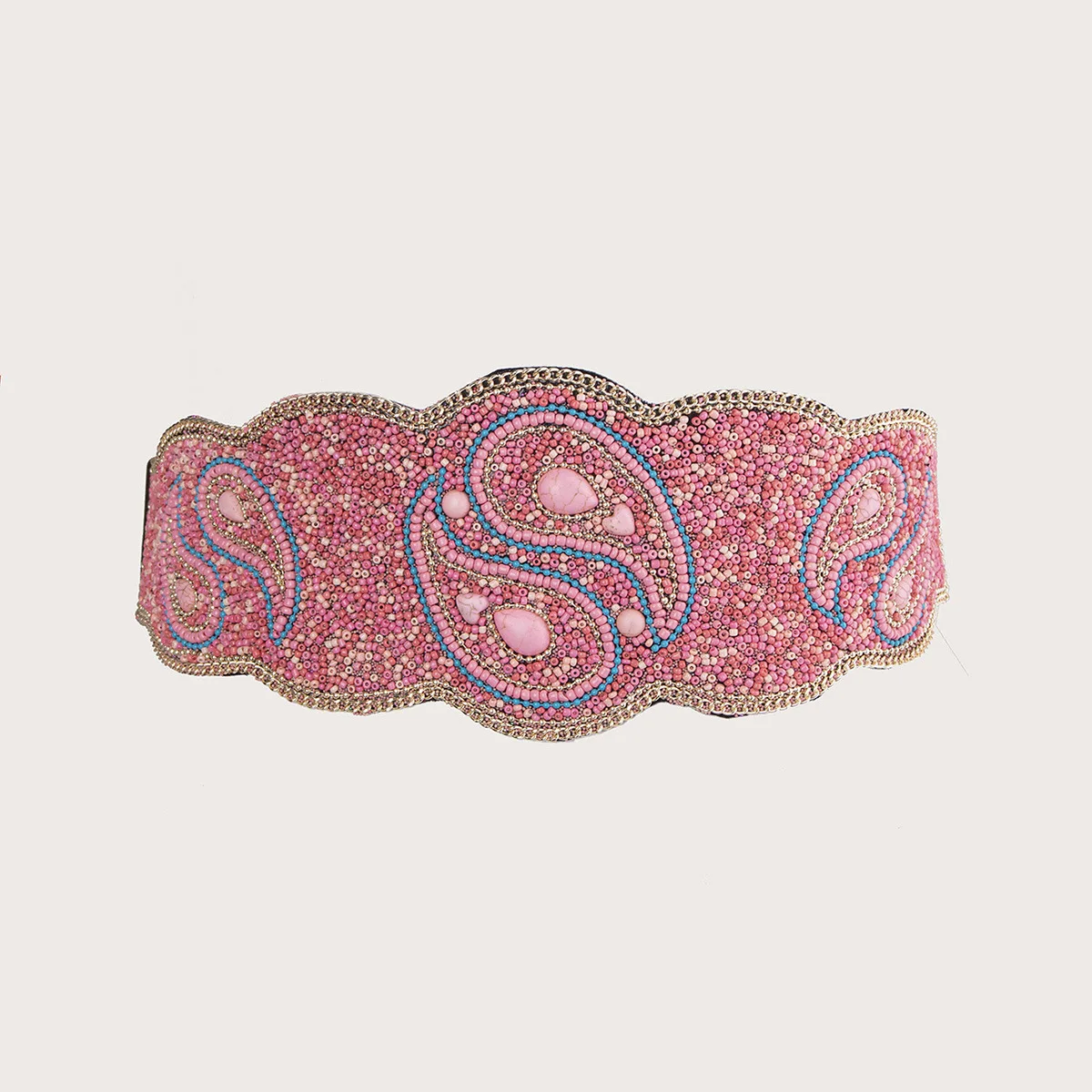 BE-114  New Retro Pattern Elastic Waistband Heavy Bohemian National Style Belts For Women