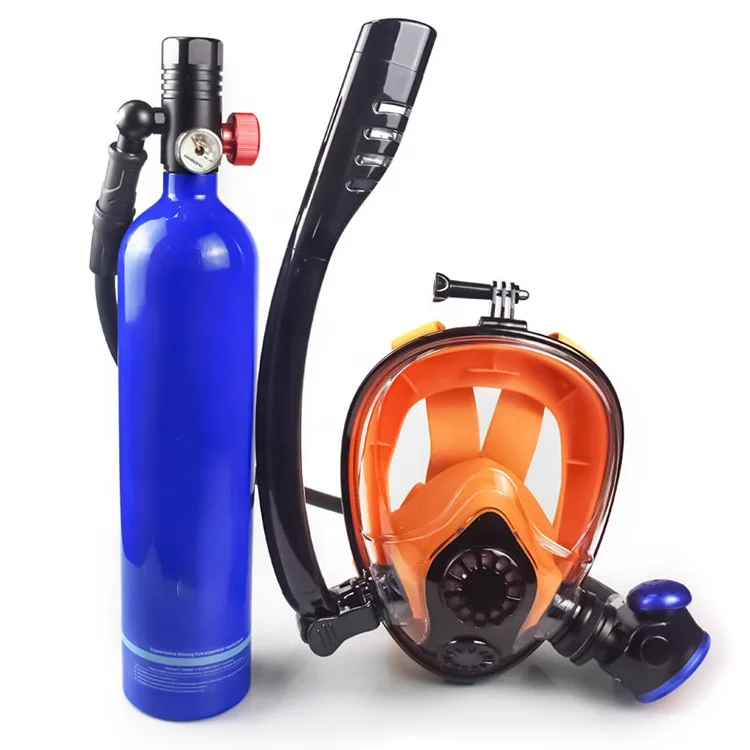 Underwater Mini Lung Air Tank And Mask 1L Scuba Diving Oxygen Tank Snorkeling Portable Lung Tank For Diving