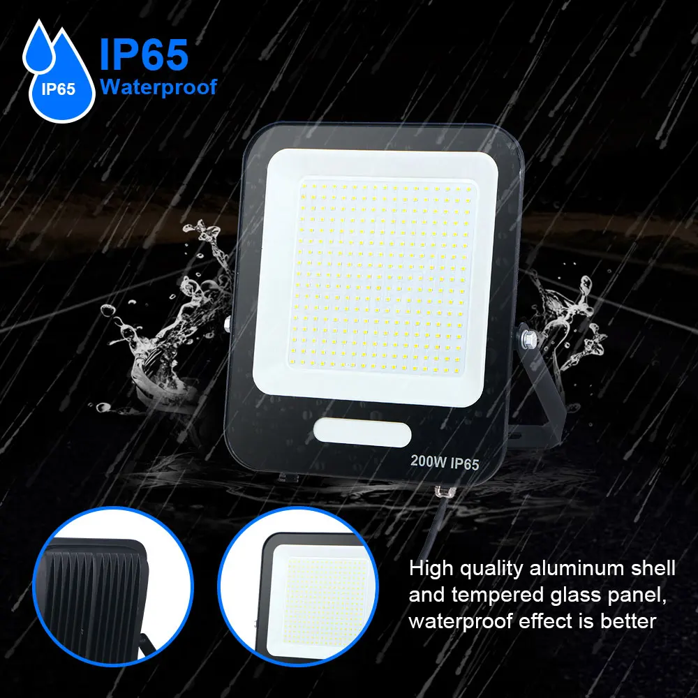 KCD High Power Flood Lamp Outdoor Sports Stadium Large Area Super Bright Waterproof 30w 50w 100w 150w 200w 300w LED Flood Light