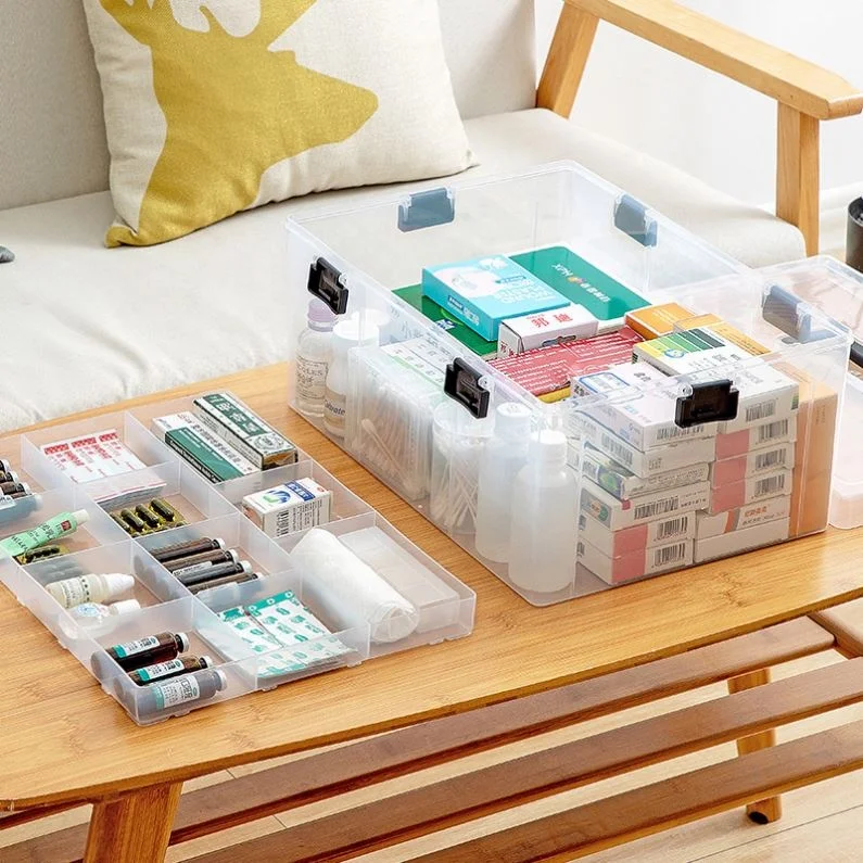 home family Emergency Medical Travel Kit Medicine Pill Case Toys Tools Building blocks Large Plastic Storage Box Organizer