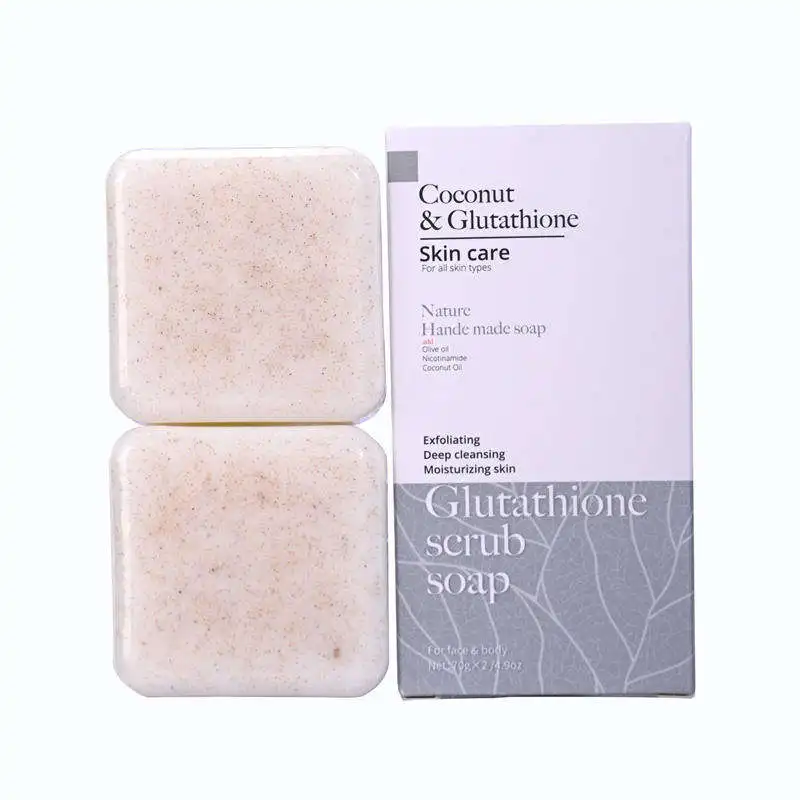 HANLINGER Private LOGO Natural Organic  Exfoliating Whitening Deep Cleansing Anti Acne Coconut Glutathione Handmade Soap