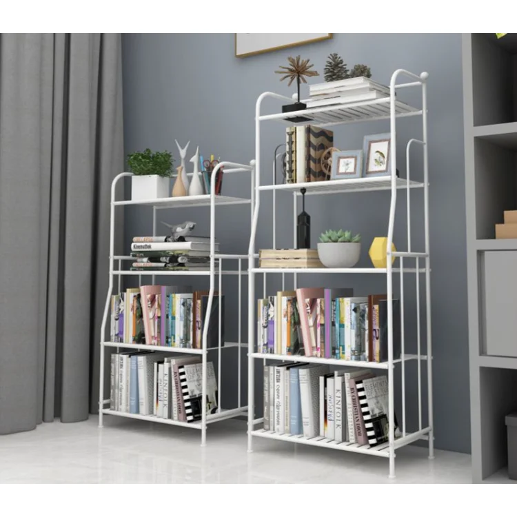 4 Tier Bookshelf,Industrial Tall Book Shelf Storage Organizer Rack,Metal Wood Accent Modern Display Shelves Elegant