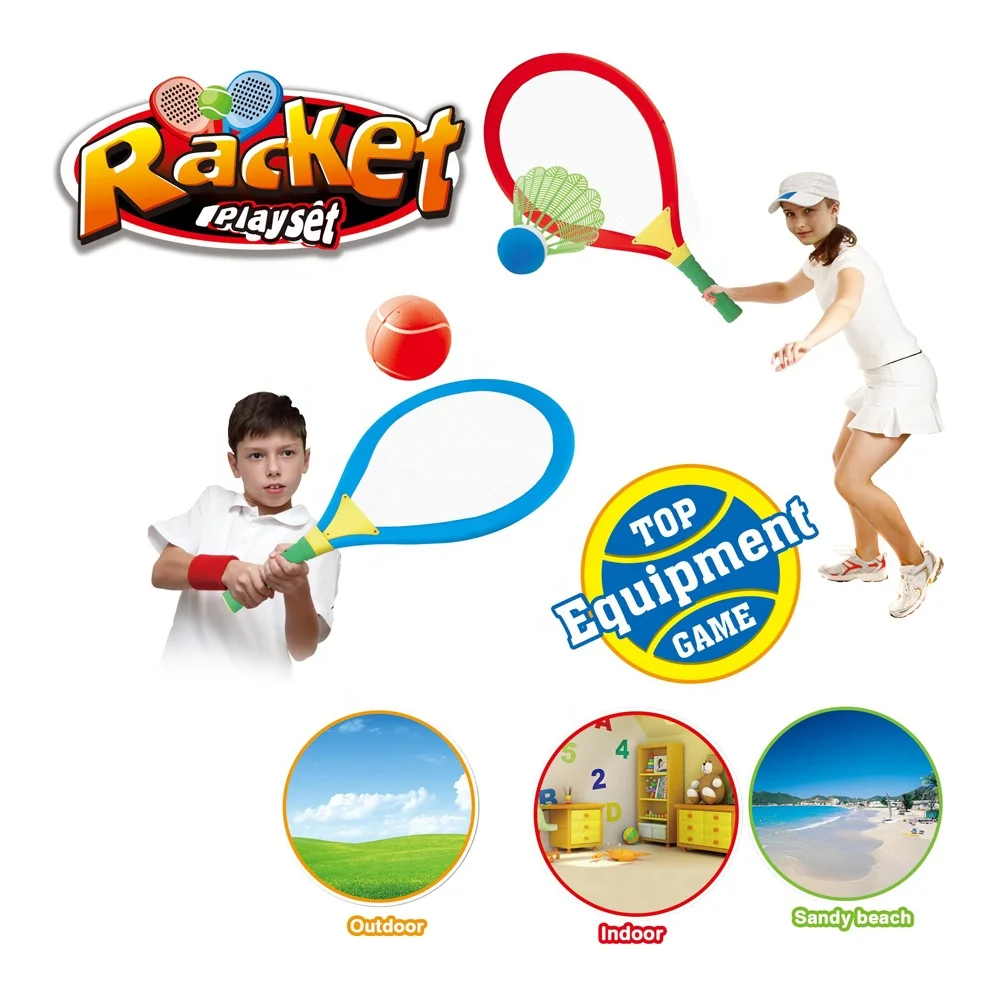 New product ideas 2021 wholesale children outdoor toy with ball 2 in 1 tennis badminton racket set toy kids sport toys for child
