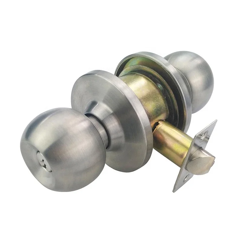 Cylindrical Knodset Security Door Lock Style Entrance Lockset Entrance latch  Round Turn bedroom door knobs for interior doors