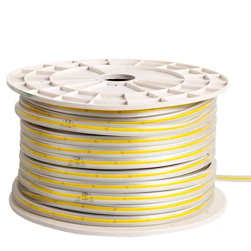 220V Dimmable 110V COB LED Strip With Plug Dotless Silicone Cover Waterproof Ribbon  3000k 4000k 6500k COB LED Strip For Outdoor