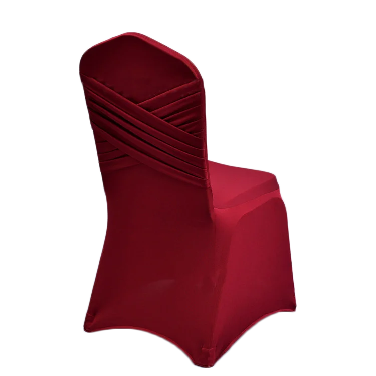 LONGSUN HOT Wedding Event Cross Back Banquet Spandex Outdoor Chair Cover White