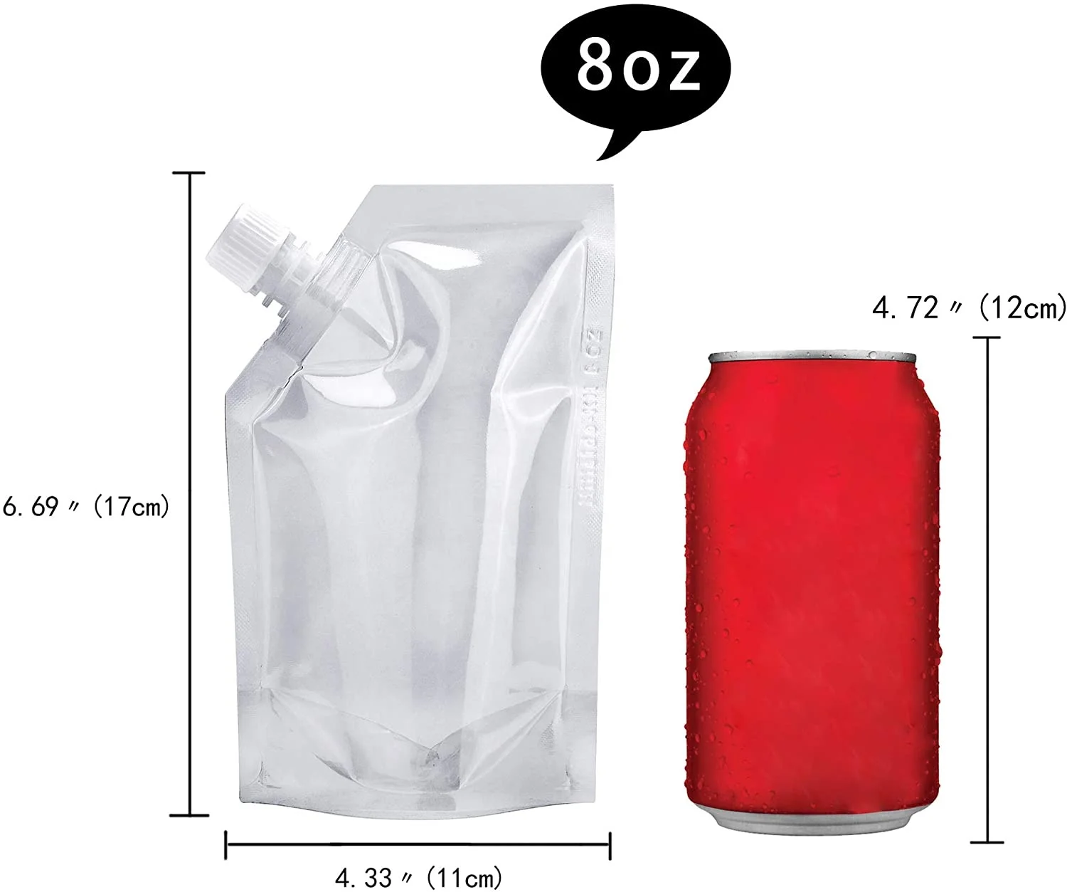 Collapsible Clear Stand Up Plastic Drink Bag Spout Pouch Flask Water Bottles Nozzle Bag Beverage Mouth Bag