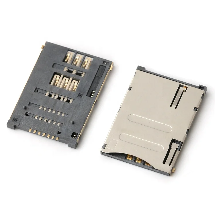 Wholesale Card Connector 6+1 Pin 1.85 sim Card socket Push Push SIM Card Connector