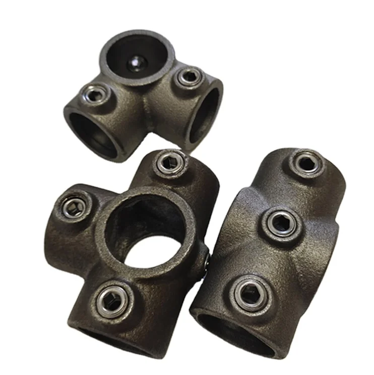 33.7mm black raw sandblasted cast iron tee key clamp