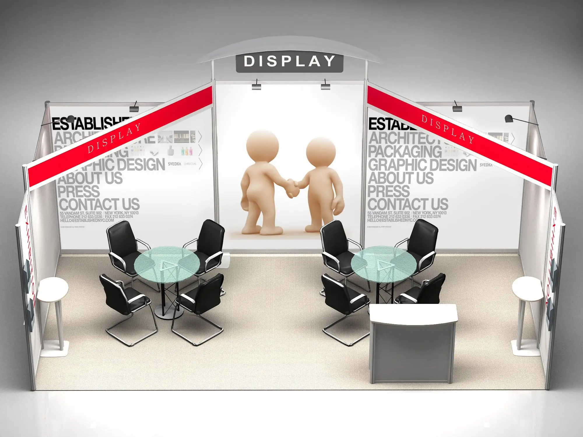 Portable custom make exhibition booth stand slatwall display stand