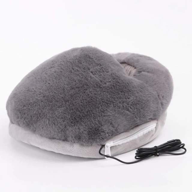 Round design long plush Electric Heated Foot Warmer with Massage