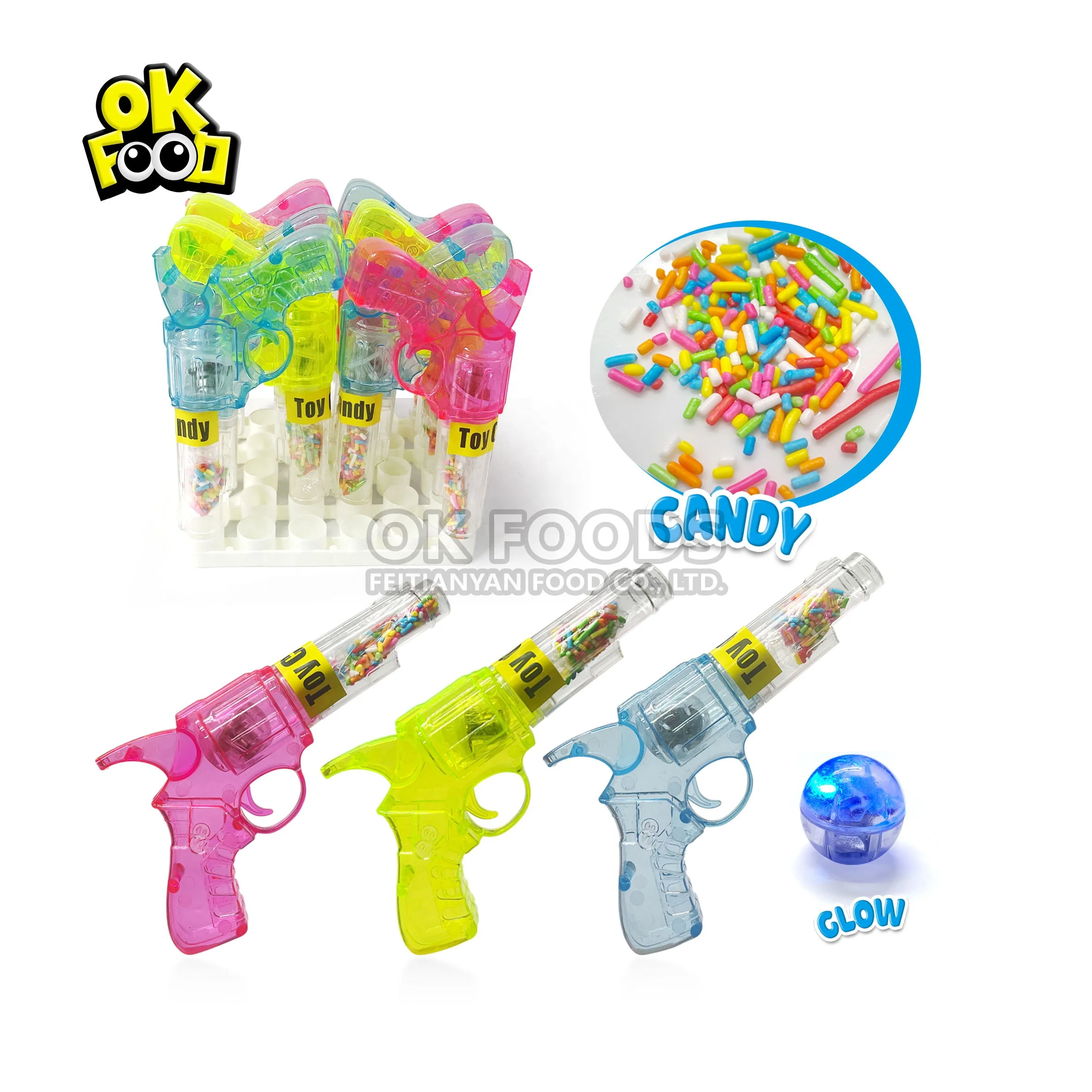 Explosive high-quality three-in-one toy gun plus candy plus flashing ball  No.991