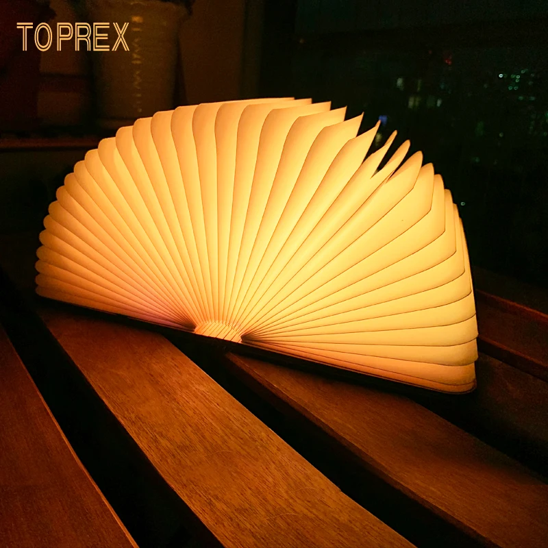 Bedroom Table Decoration Rechargeable Portable LED Usb Book Shape Folding Lamp