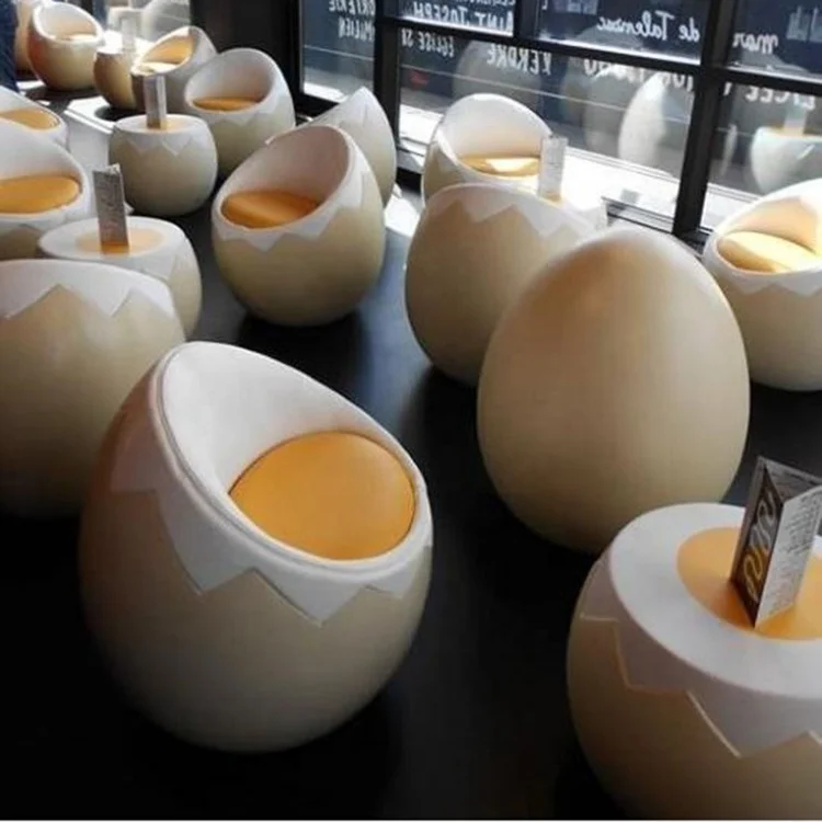 Modern furniture fiberglass egg shaped chairs for coffee stool